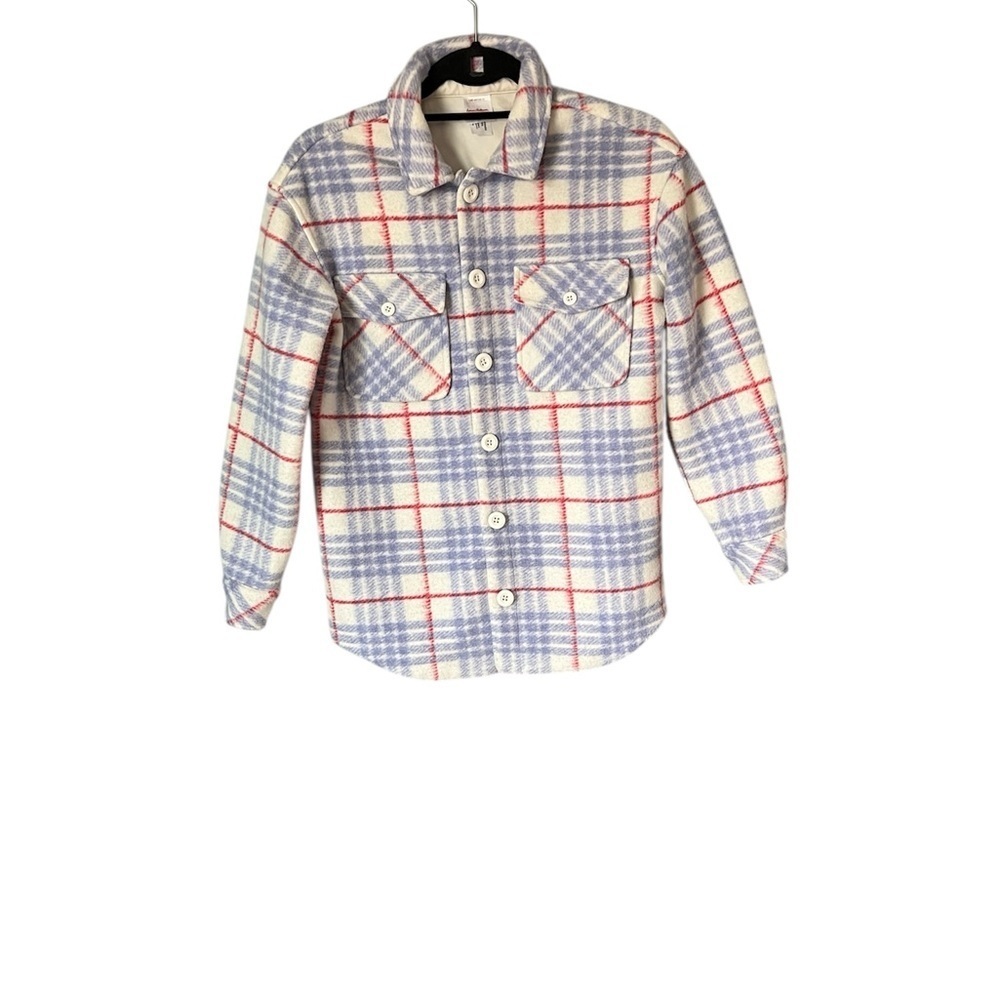 Hanna Andersson Kids Fleece Plaid Button Down‎ Shacket Jacket 12